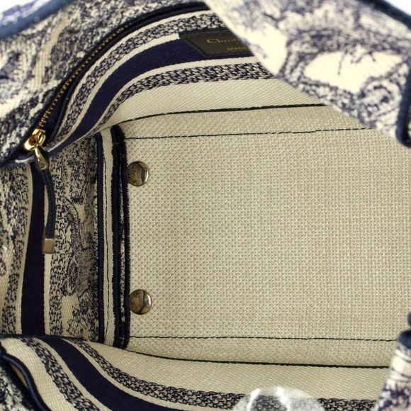 Christian Dior Toile de Jouy Lady D-Lite Bag Embroidered Canvas Blue - Picture 5 of 6